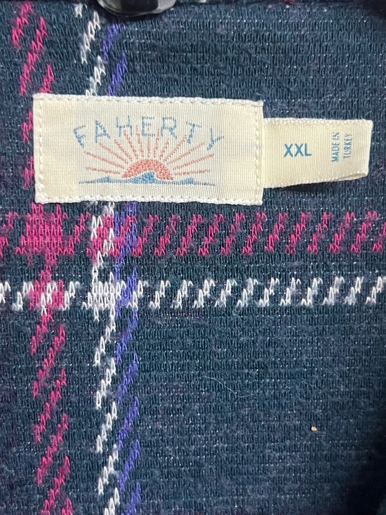 Faherty Legend Sweatshirt Sweater Shirt Northern Lights Plaid Button Down XXL - Picture 6 of 9
